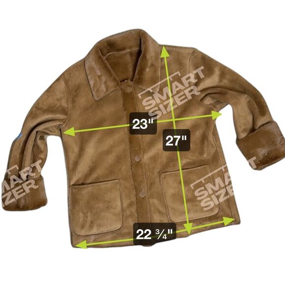 Brandon Thomas Reversible Faux Suede and Faux Fur Coat Size Large Chestnut Brown - Picture 5 of 11